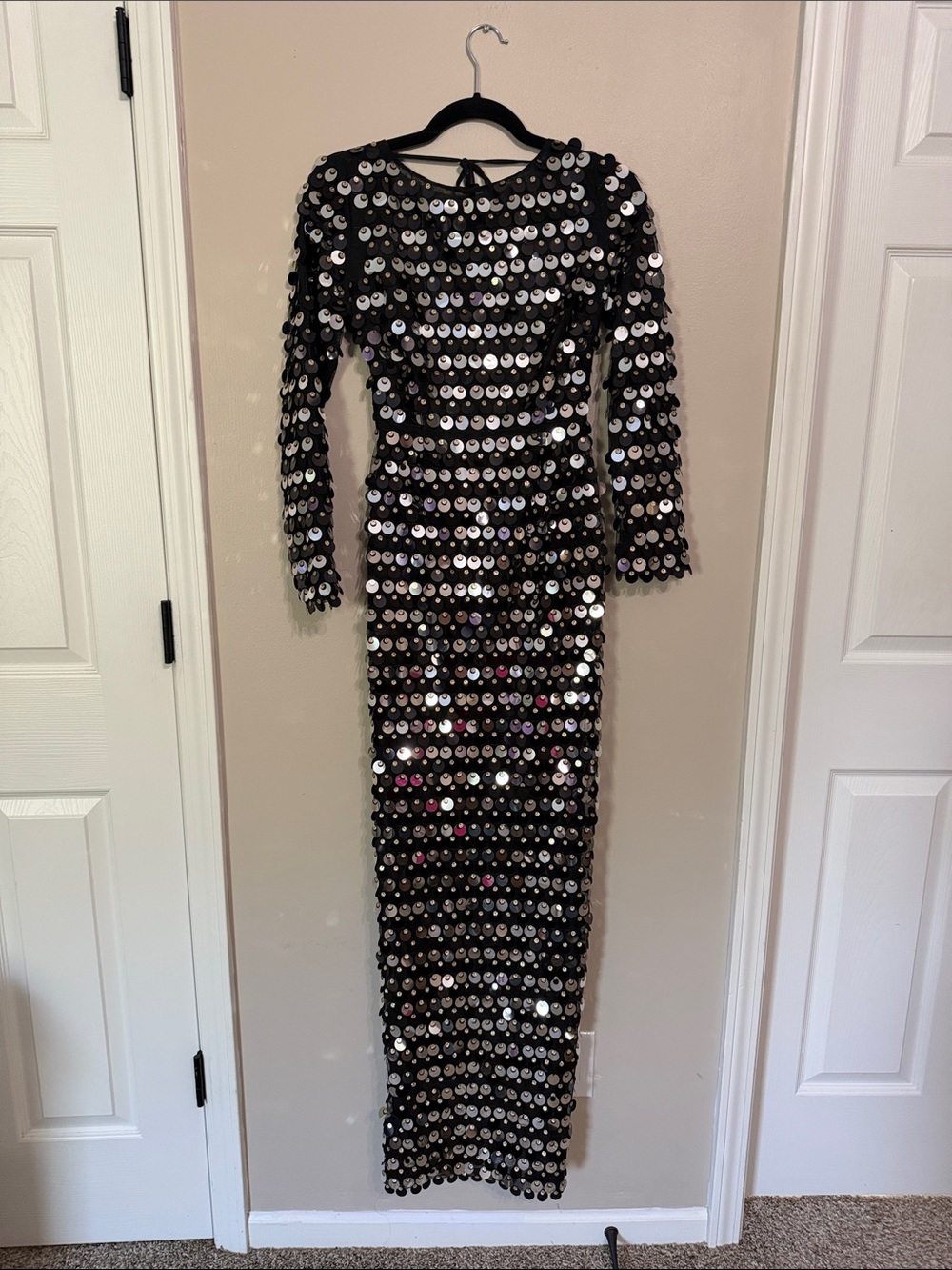 NWT Catchall brand Black Sequin Long Sleeve Dress size small